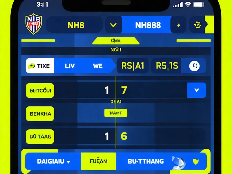 Ảnh chụp màn hình ứng dụng NH88 iOS hiển thị giao diện cá cược thể thao