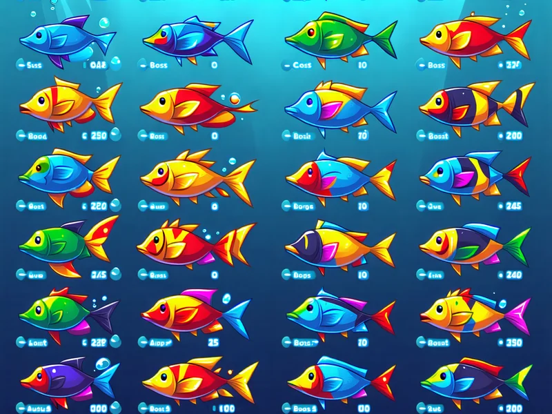 Minh họa các loại cá khác nhau trong game bắn cá NH88 với giá trị điểm