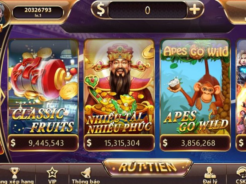 Trò chơi Slot với các biểu tượng may mắn và jackpot
