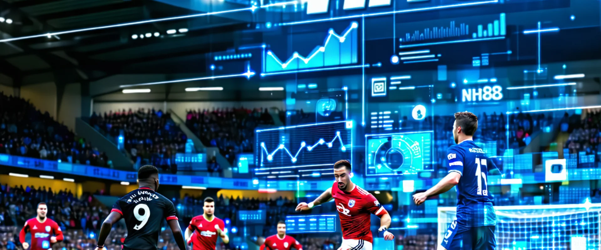 Hình ảnh sân vận động Ngoại Hạng Anh với logo NH88, nh88 com, nh88 app, tai nh88, nh88 link, nh88 đăng nhập