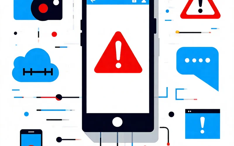 Hình ảnh minh họa các giải pháp khắc phục sự cố khi tải hoặc cài đặt ứng dụng NH88, với biểu tượng cảnh báo và công cụ sửa chữa.