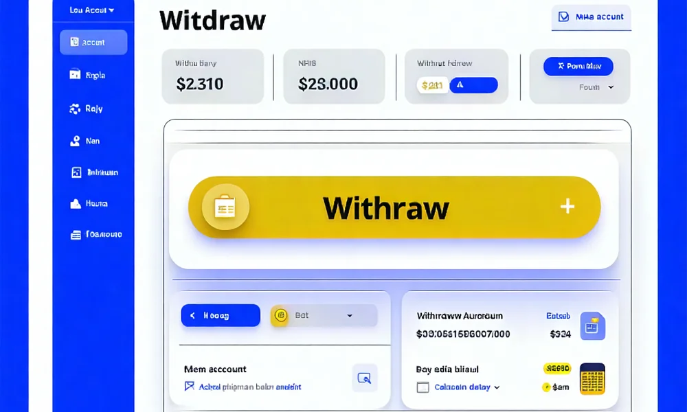 Giao diện tài khoản NH88 và nút rút tiền