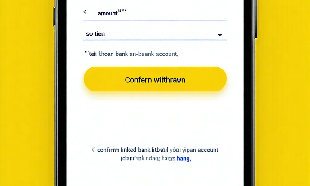 Nhập số tiền rút và xác nhận giao dịch NH88
